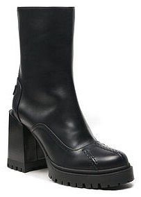 Botki na słupku Furla czarne 