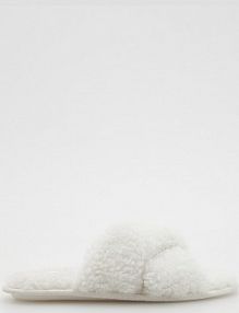 Miękkie kapcie Reserved kremowe damskie 7966O-02X