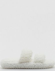 Miękkie kapcie Reserved kremowe damskie 7963O-01X