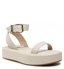 Sandały na koturnie Patrizia Pepe beżowe 