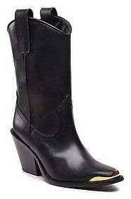 Botki na słupku Tory Burch czarne 