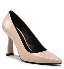 Półbuty na obcasie Hugo beżowe damskie Alexis Pump 90 50487934 10233188 01 Light Beige 272