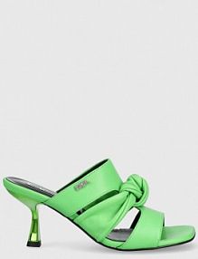 Klapki na szpilce Karl Lagerfeld  zielone KL30126.0GG