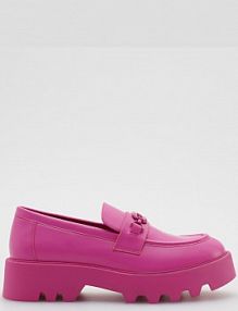 Mokasyny na grubej podeszwie Reserved różowe damskie 7352S-40X
