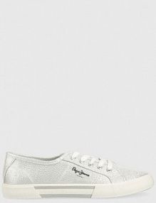 Tenisówki Pepe Jeans  srebrne damskie PLS31439