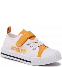 Buty na rzepy Action Boy białe dziecięce 