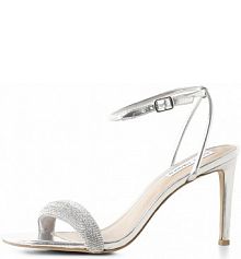 Sandały na obcasie – EnticeR srebrne Steve Madden