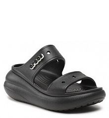 Klapki na koturnie Crocs czarne 