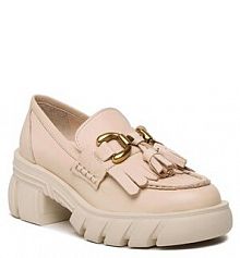 Półbuty na obcasie Badura beżowe damskie 