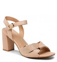 Sandały na słupku Lasocki beżowe 