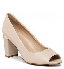 Półbuty na obcasie Lasocki beżowe damskie 