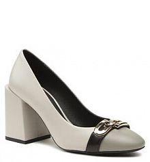 Półbuty na obcasie Furla szare damskie 