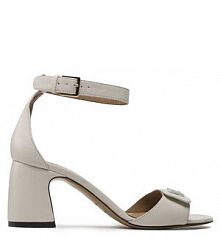 Sandały na słupku Emporio Armani écru 