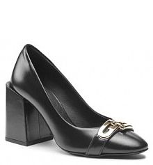 Półbuty na obcasie Furla czarne damskie 