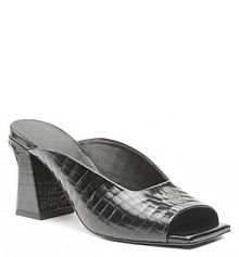 Klapki na słupku Furla czarne 