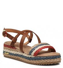 Sandały na koturnie Wrangler brązowe 