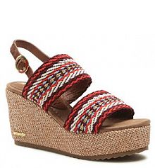 Sandały na koturnie Wrangler czerwone 