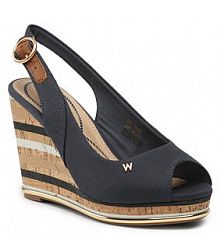 Sandały na koturnie Wrangler granatowe 