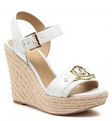 Sandały na koturnie MICHAEL Michael Kors białe Rory Wedge 40R3ROHS2L Optic White