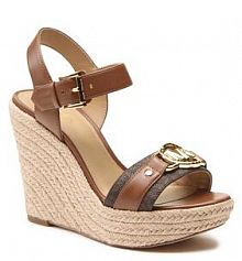 Sandały na koturnie MICHAEL Michael Kors brązowe 