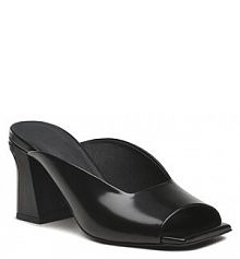 Klapki na słupku Furla czarne 