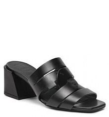 Klapki na słupku Furla czarne 