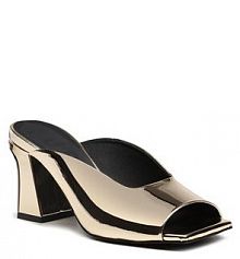 Klapki na słupku Furla złote 