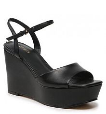 Sandały na koturnie Guess czarne 