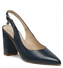 Sandały na słupku Solo Femme granatowe 