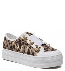 Półbuty na koturnie Guess brązowe 