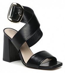 Sandały na słupku Solo Femme czarne 