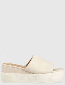 Klapki eleganckie mustang  beżowe damskie 1459701.243