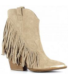 Botki na słupku Carinii beżowe