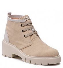 Botki na słupku Unisa beżowe 