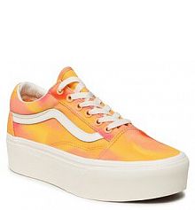 Półbuty na koturnie Vans pomarańczowe 