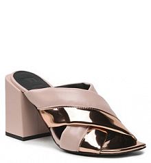 Klapki na słupku Furla różowe 