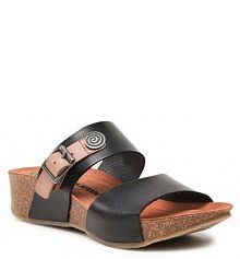 Klapki na koturnie Dr. Brinkmann czarne 