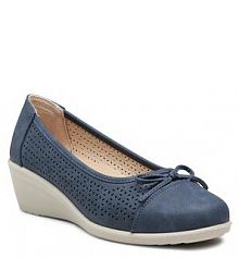 Półbuty na koturnie Clara Barson granatowe 