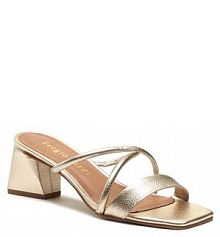 Klapki na słupku Sergio Bardi złote 