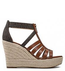 Sandały na koturnie MICHAEL Michael Kors brązowe 