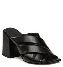 Klapki na słupku Furla czarne 