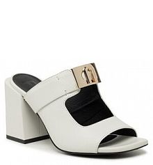 Klapki na słupku Furla białe 