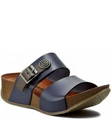 Klapki na koturnie Dr. Brinkmann granatowe 