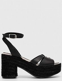 Sandały na słupku Pepe Jeans  czarne PLS90602