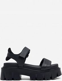 Sandały na koturnie Badura czarne 22SS56