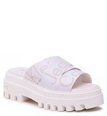 Klapki na słupku Calvin Klein Jeans białe 