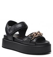 Sandały na koturnie Buffalo czarne 