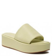 Klapki na koturnie DeeZee zielone 