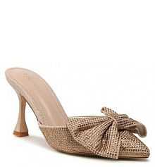 Klapki na szpilce DeeZee złote 