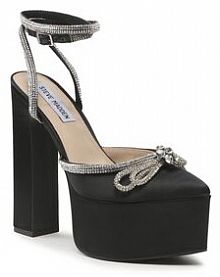 Sandały na koturnie Steve Madden czarne 